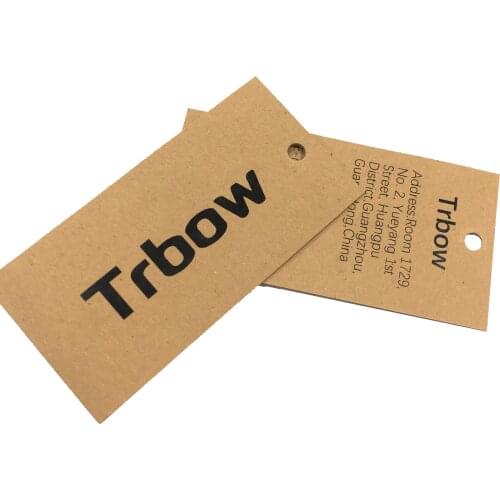 Garment Label DIY Kraft Paper Tags 350Gsm9x4.5cm Printed Brand Logo For Jeans
