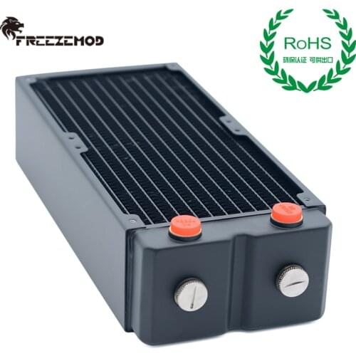 FREEZEMOD computer pc water cooler copper radiator 3 layers 65MM thick copper fins G1/4 ROHS certification. TSRP-HP65-240