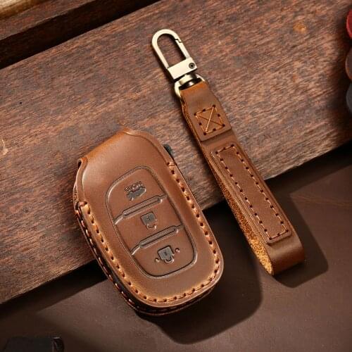 Leather Key Case Key Cover For Hyundai Tucson Creta ix25 ix35 i20 i30 HB20 Elantra Verna Mistra 2015-2019