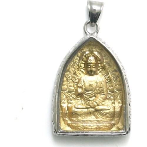 Golden Color Buddha Stainless Steel Protect Pendant