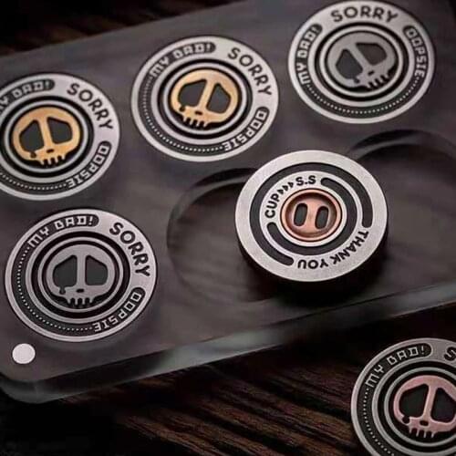 LAUTIE Pop Sorry turn Coin Skull Image Fingertips Adults Play With Decompression Toys magnet rotate fidget