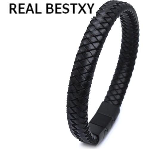 REAL BESTXY 2018 New Fashion Leather Bracelet For Men WomenVintage Jewelry Bracelets & Bangles Hot Sell mens leather bracelets