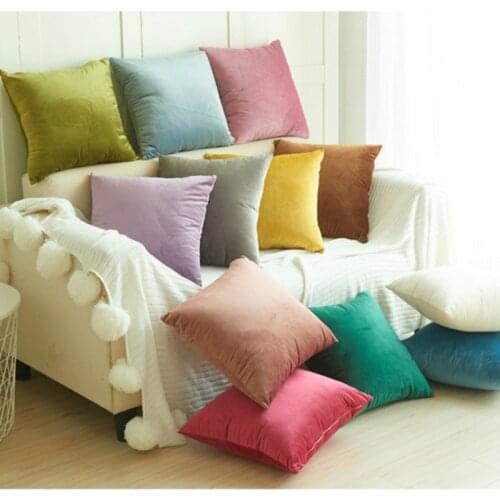 Nordic Solid Pillowcase Velvet Cushion Cover Soft Throw Pillow Covers for Sofa Car Bed Decorative Living Room Home Decor 45x45cm