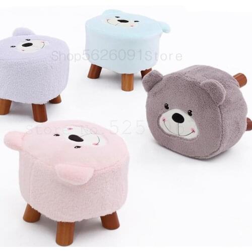 Small stool solid wood cartoon creative cloth childrens coffee table stool home sofa bench change shoes small bench