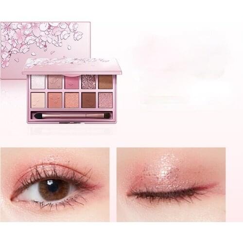 TT New Ten Color Eyeshadow Palette Ins Super Hot Earth Matte Glitter Cheap Student Lazy Waterproof