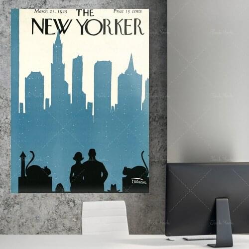 The New Yorker Magazine Cover Wall Art Print Bookstore Poster Canvas Painting For Living Room Home Decor