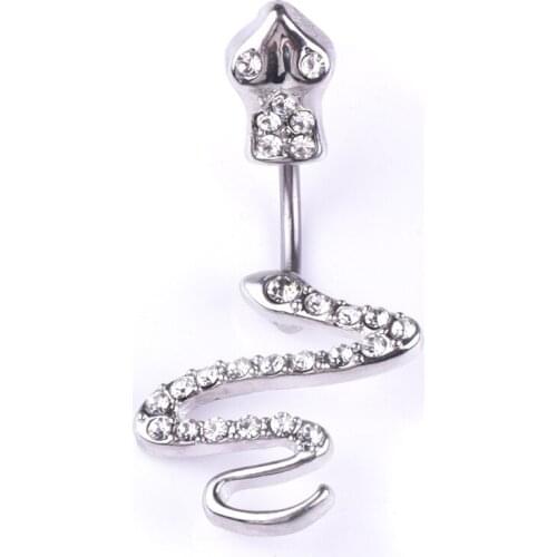 Newly Snake Shape Belly Button Nail Stainless Steel Puncture Umbilical Navel Piercing Nail Body Jewelry FIF66
