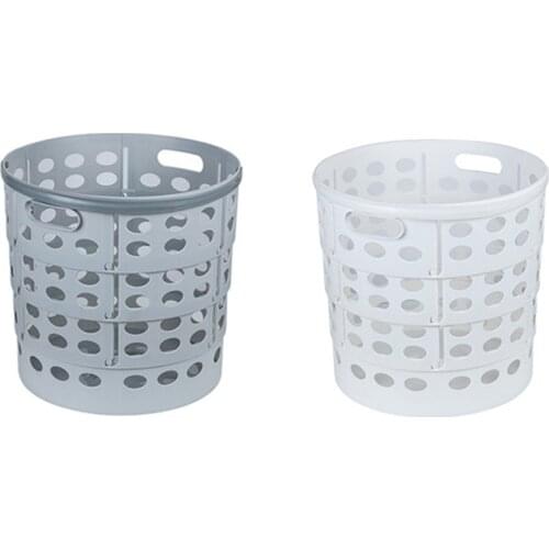 Plastic Laundry Basket, Large Bathroom Clothes and Toy Storage Basket,Folding Laundry Hamper, Household Laundry Hamper