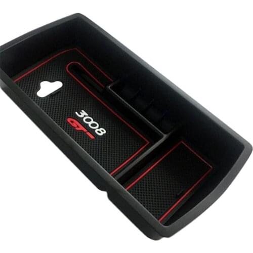 Armrest Box Storage Organizer Central Modification Organizer Storage Box Decoration For Peugeot 3008 3008GT 2016 2017 2018