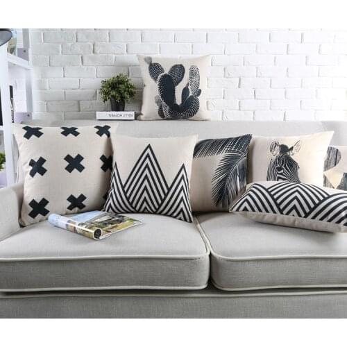 Cactus Pillow Case Decorative Cushion Cover Zebra Black and White Geometric Palm Tree Pineapple Decor Throw Pillowcase for sofa