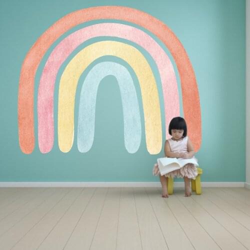 Rainbow Stickers For Children Kids Room Decoration Wallpaper Peel & Stick DIY Vinyl Mural Nursery Decor Wall Decal Nordic Style