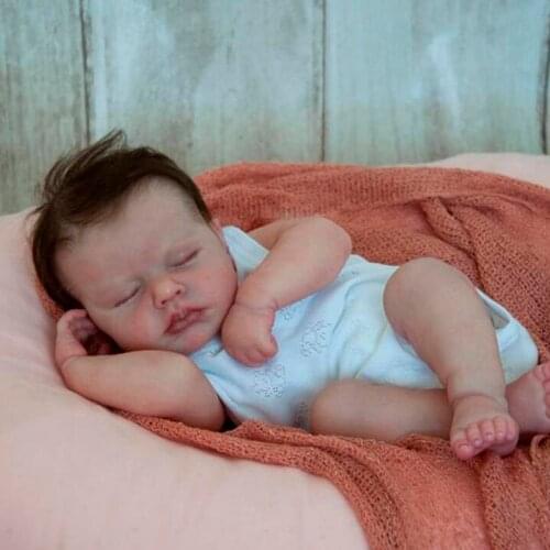 Bebe Reborn Kit 20 Inches Lifelike Newborn Bebe Loulou Sleepping Vinyl Unpainted Dolls for Gift DIY Blank Doll Kit
