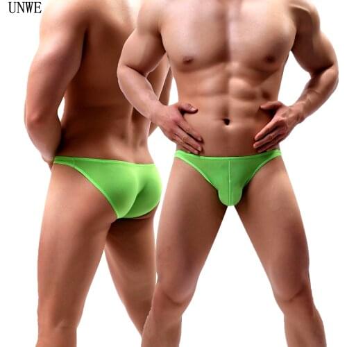 Ice Silk Man Nylon Briefs Ultra-thin S-XXXL Plus Size Underwear Men Penis Pouch Male Panties Gay Low-rise
