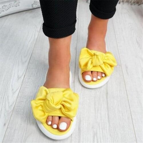 Bowknot womens slippers large size summer fashion womens shoes casual light platform slippers women slides sandals beach shoes