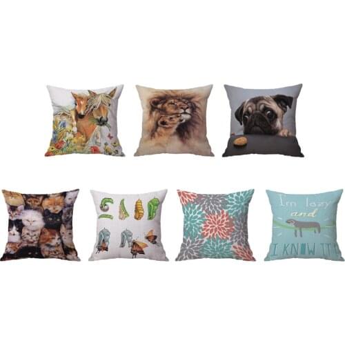 Standard Velvet Linen Animal Pattern Pillowcase Pillowslip Home Decoration