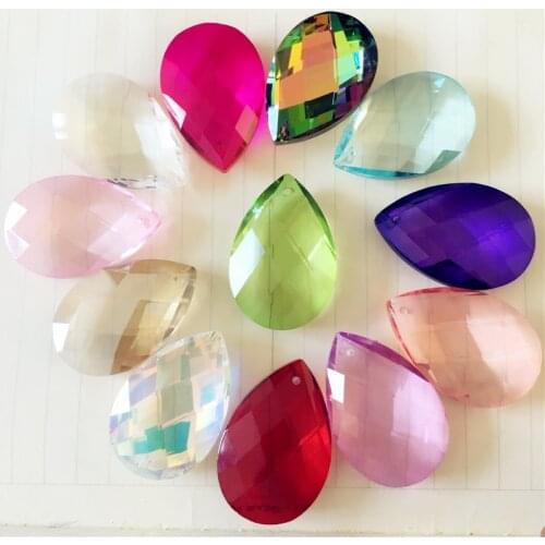 Mix Color 38mm Glass Teardrop Chandelier Crystal Lamp Parts Event Accessories For Party Holiday DIY Decorations