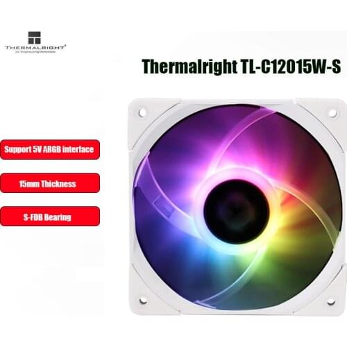 Thermalright TL-C12015W-S 12cm chassis cooling fan speed 1500 thin fan