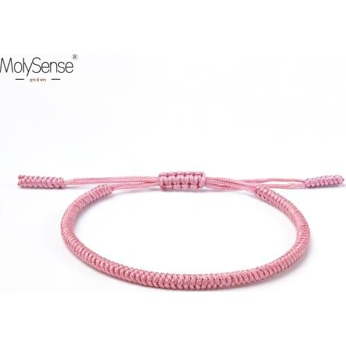 MolySense Tibetan Buddhist Amulet Lucky Charm Tibetan Bracelets & Bangles For Women Men Handmade Knots Rope Budda Bracelet