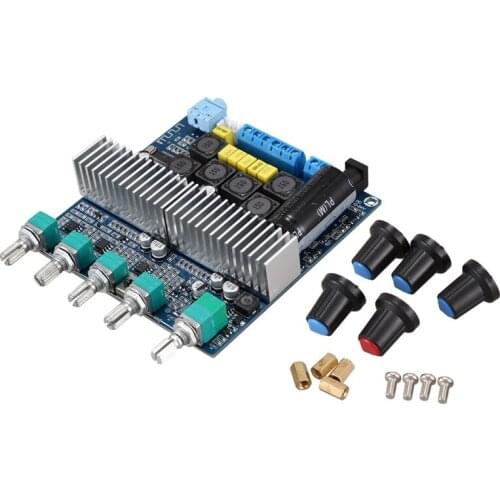 New Bluetooth Amplifier TPA3116D2 2.1 Subwoofer Amplifier Digital Audio Board 50Wx2+100W HIFI Treble Bass for Home Speaker