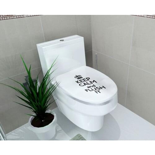 Waterproof Diy Keep Calm And Flush It Vinyl Toilet Wall Stickers Quotes Letter Bathroom Decoration Wall Decals Home Decor Mural