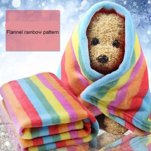 Winter Dog Bed Blankets Fleece Warm Soft Touch Rainbow Color For Small Medium Dog Cat Sleeping Blanket Mats Pets Supplier