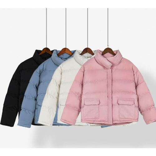 Toppies Winter Woman Parkas Female Puffer Jacket Solid Color Pink White Outwear Fashion Clothes 2020