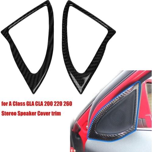 2Pcs/Set Auto Interior ABS Carbon Fiber Car Door Speaker Frame for Mercedes Benz a Class GLA CLA 200 220 260 Car Styling