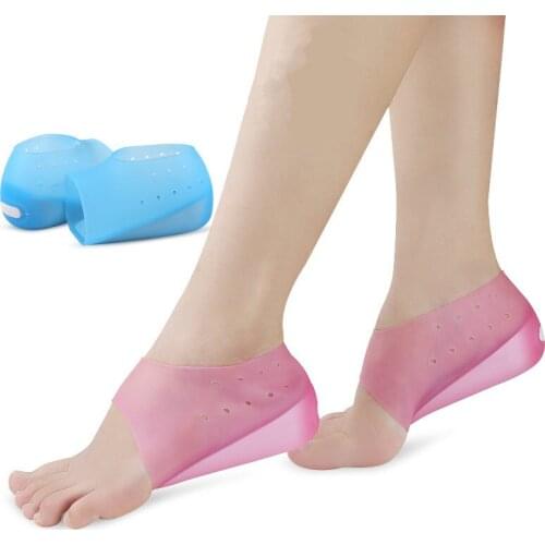 2cm Invisible Height Lift Heel Pad Sock Liners Increase Heightened Gel Insole Dress In Socks Relieve Plantar Fasciitis Foot Pain