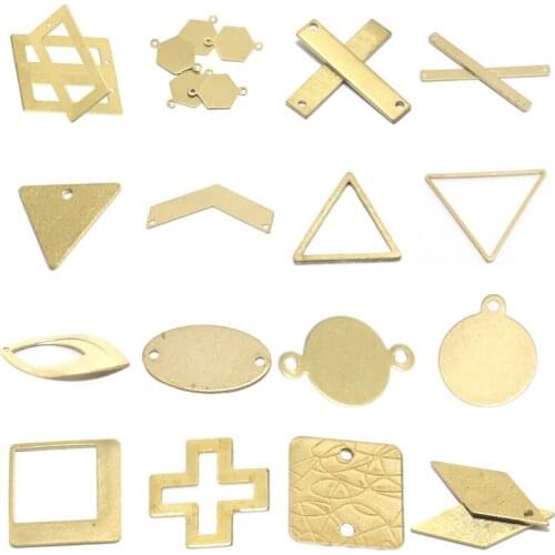20 pieces of brass geometric square triangle pendant necklace joint DIY jewelry making pendant jewelry hand-made