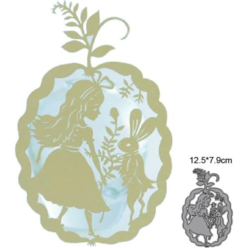 2021 Cutting dies Wreath Girl Rabbit metal cutting dies cut die mold Scrapbook paper craft knife mould blade punch stencils dies