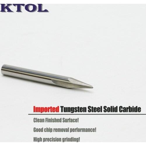 4*1.0MM 25 Degree V Bit 2 Flutes Straight Milling Cutter CNC Router Bits for Metal Aluminum 3D Engraving Tool Carbide End Mills