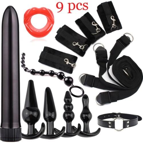 Anal Plug Kit Vibrator Toys For Adults Binding Belt Spider Gag Massage Tool Set Adult Love Toys Flirt Games Products for Couples