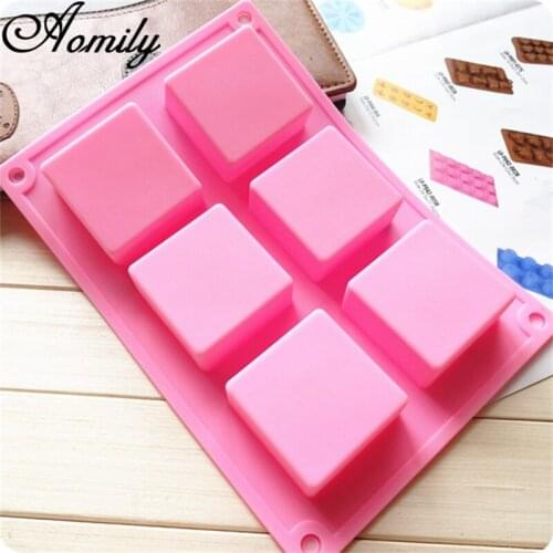 Aomily Silicone 6 Holes Bread Baking Pan Mould Dough Pastry Shaper Bakery DIY Baking Tray Chocolate Cake Mould Gadgets Helper