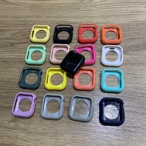 Color Case for Apple Watch Series 6/5/4/3/SE/2/1 Soft Silicone Cover for iWatch Slim Clear Tpu Screen Protector 38 40 42 44MM