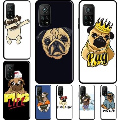 Cute Dog Pug Life Case For POCO X3 Pro F3 F2 F1 M3 Cover For Xiaomi Mi 11 Note 10 Lite Mi 10T Pro 11 Ultra