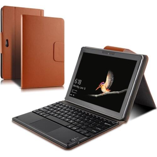 For Microsoft Surface Go 10 inch Removable Wireless Bluetooth Touchpad Russian Keyboard+PU Leather Stand Protective Case Cover