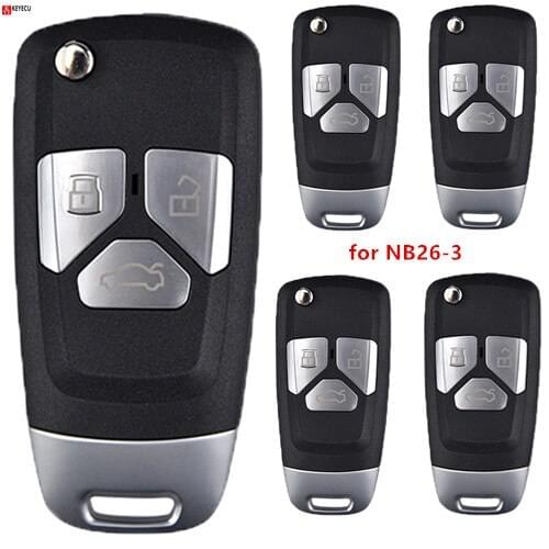 Keyecu 5pcs Universal Remote 3 Button NB-Series for KD900 KD900+ URG200, KEYDIY Remote for NB26-3 (all functions in one key)