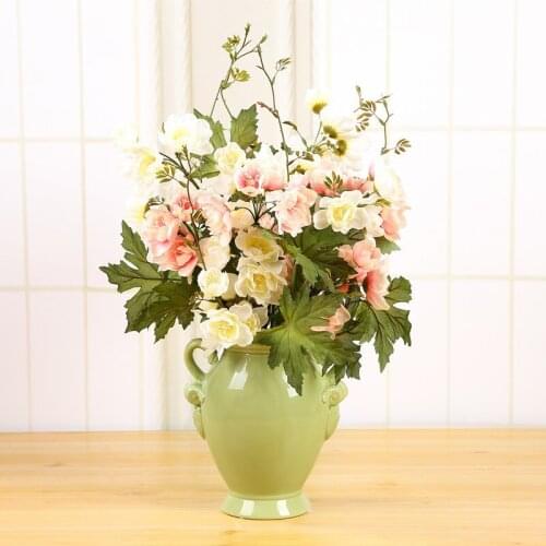 Classic Green Ceramic Vase Chinese Artsand Crafts Decor Contracted Porcelain Flower Vase Creative Gift Home Decor Vases