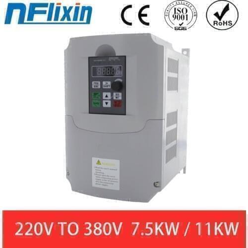 HOT! 7.5KW/11KW single-phase input 220V three-phase output 380V VFD Frequency Converter Adjustable Speed NF9100-1T3