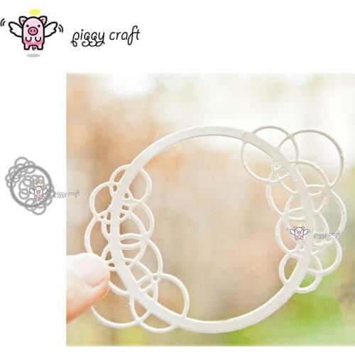 Piggy Craft metal cutting dies cut die mold Irregular circle frame Scrapbook paper craft knife mould blade punch stencils dies