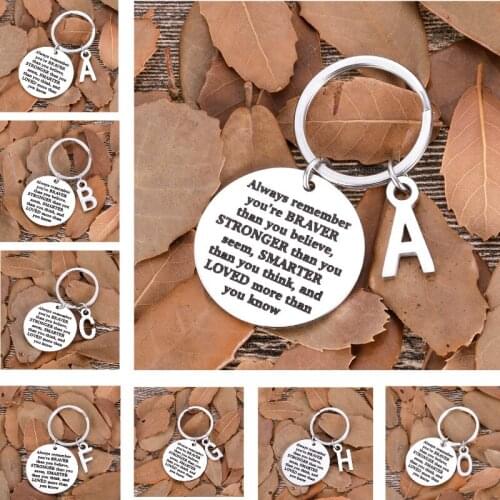Fashion Car Keychain Gradation Key Rings Jewerly Gift for Men Women Always Remember You Are Braver Than You Believe