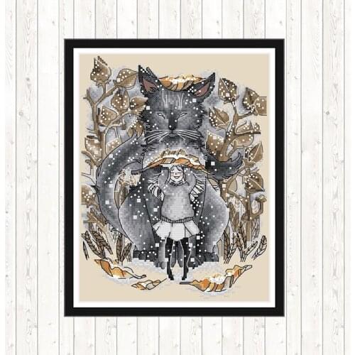 Fox Patterns DMC Cross Stitch Kit Animal Painting 11 14CT Counted Printed on Canvas DIY Hand Crafts Embroidery Cross Stitch Kits