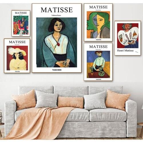 Wall Art Pictures For Living Room Home Decor French Henri Matisse Girl Canvas Painting Set Retro s And Prints Abstract