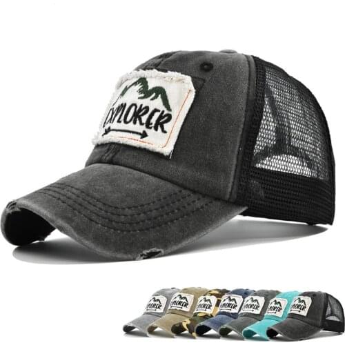 New Summer Washed cotton Sun Cap Breathable Wicking Mesh Visor Ventilation Adjustable Sun Hat Retro Outdoor fishing brand caps