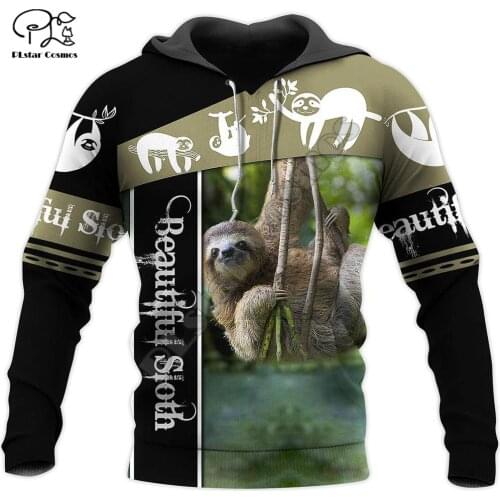 PLstar Cosmos 3D Printed Hunter hunting Sloth Doom Animal Harajuku Streetwear Women Men Funny Hoodies/Sweatshirt/Jacket