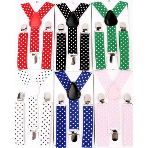 Kids Baby Polka Dot Suspenders 3 Clip Adjustable Elastic Strap Boys Girls Suspenders Braces Children Party Apparel Accessories