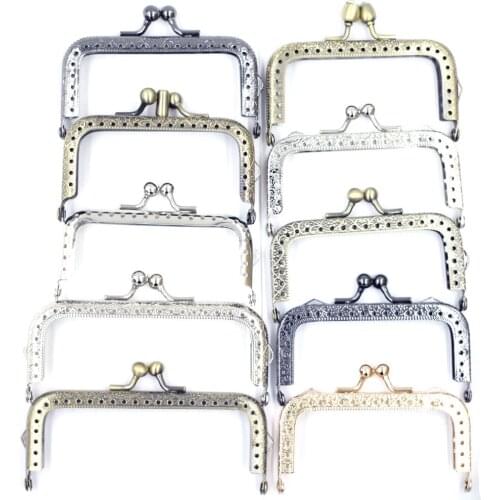Rectangle Metal Purse Frame Clutch Square Kiss Clasps Handbag Handles Clips With Sewing Holes DIY Luggage Hardware Accessories