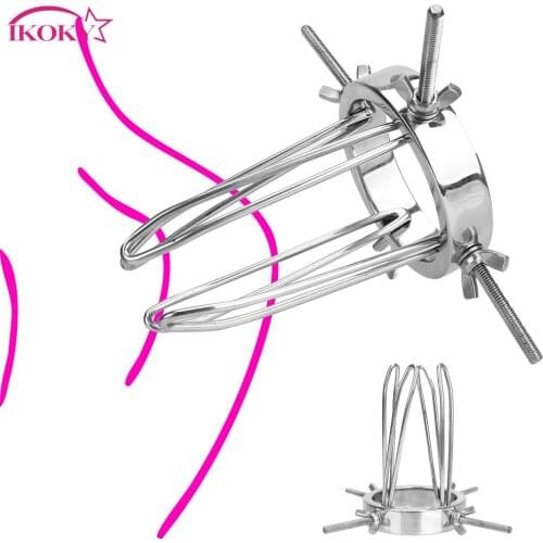 Speculum Chastity Device Anus Vaginal Dilator Sex Toys for Women Men Ass Expander Huge Butt Plug Metal Extreme Anal Spreader