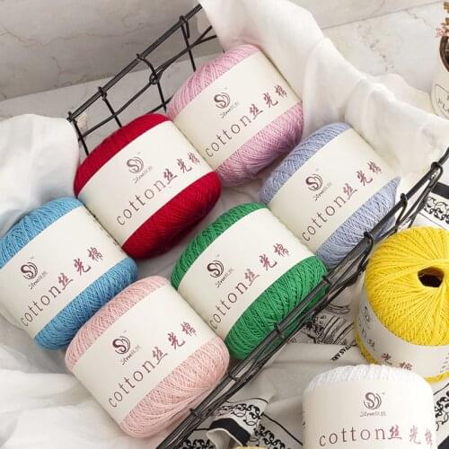 Thin Hand Weave Yarn Mercerized Cotton Threads Knitting Handmade Craft Needle Work Crochet Yarn