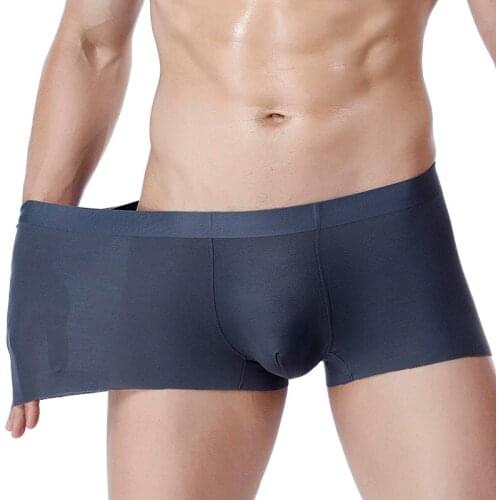 New Fashion Men Underwear Boxers Shorts Knitted Comfortable Breathable Low Waist Panties U-Convex Pouch Quick Dry Underpants